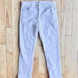 Simon Chang White Straight-Leg Jeans